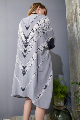 Laura Siegel Gray Chevron kimono with black accents, found at Patricia in Southern Pines, NC