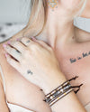 Miguel Ases Leather Bracelet with Swarovski and Miyuki Beads
