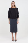 Emerson Fry | Midi Wrap Skirt - Washed slate