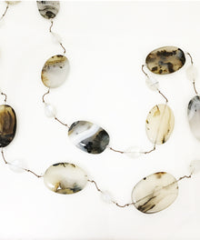  Margo Morrison Agate and Rainbow Moonstone Necklace