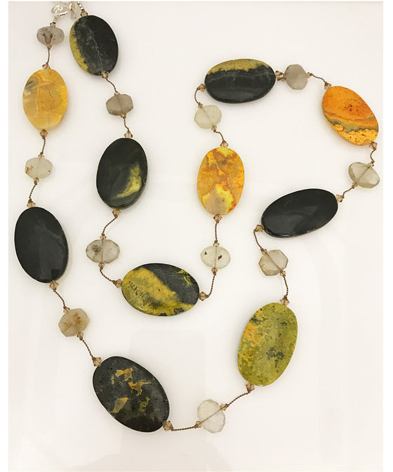 Margo Morrison Bumble Bee Jasper Necklace