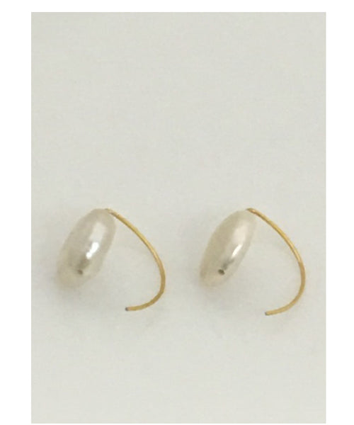 Melissa McArthur Drop Button Pearl Earrings