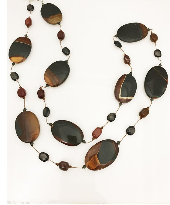 Margo Morrison Jasper, Hypersthene and Wonder Stone Necklace