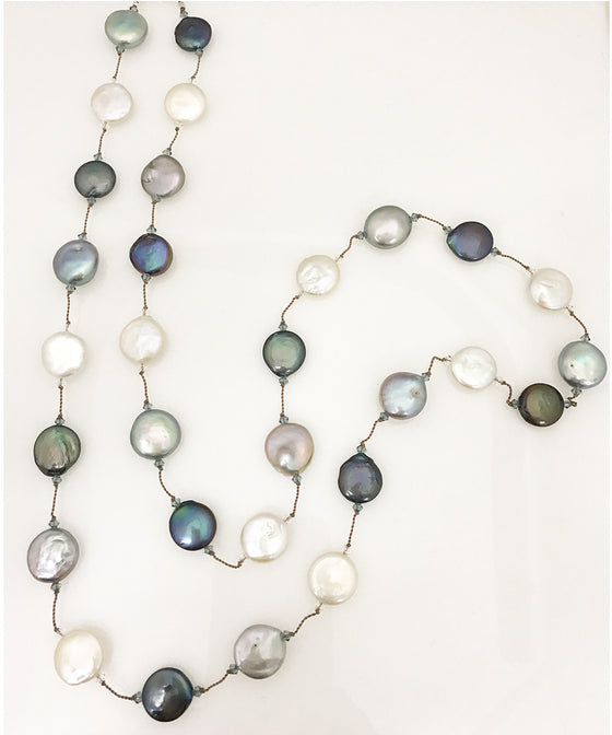 Margo Morrison Multi-color Freshwater Coin Pearl Necklace