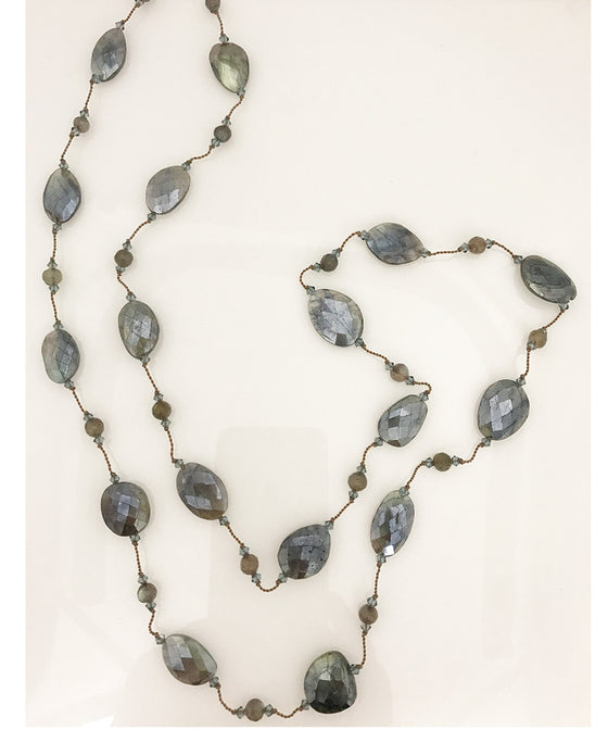 Margo Morrison Faceted Mystic Labradorite Necklace