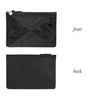 Clare V. Margot X Flat Clutch - Black Hair On Calf/Black Velvet Leather