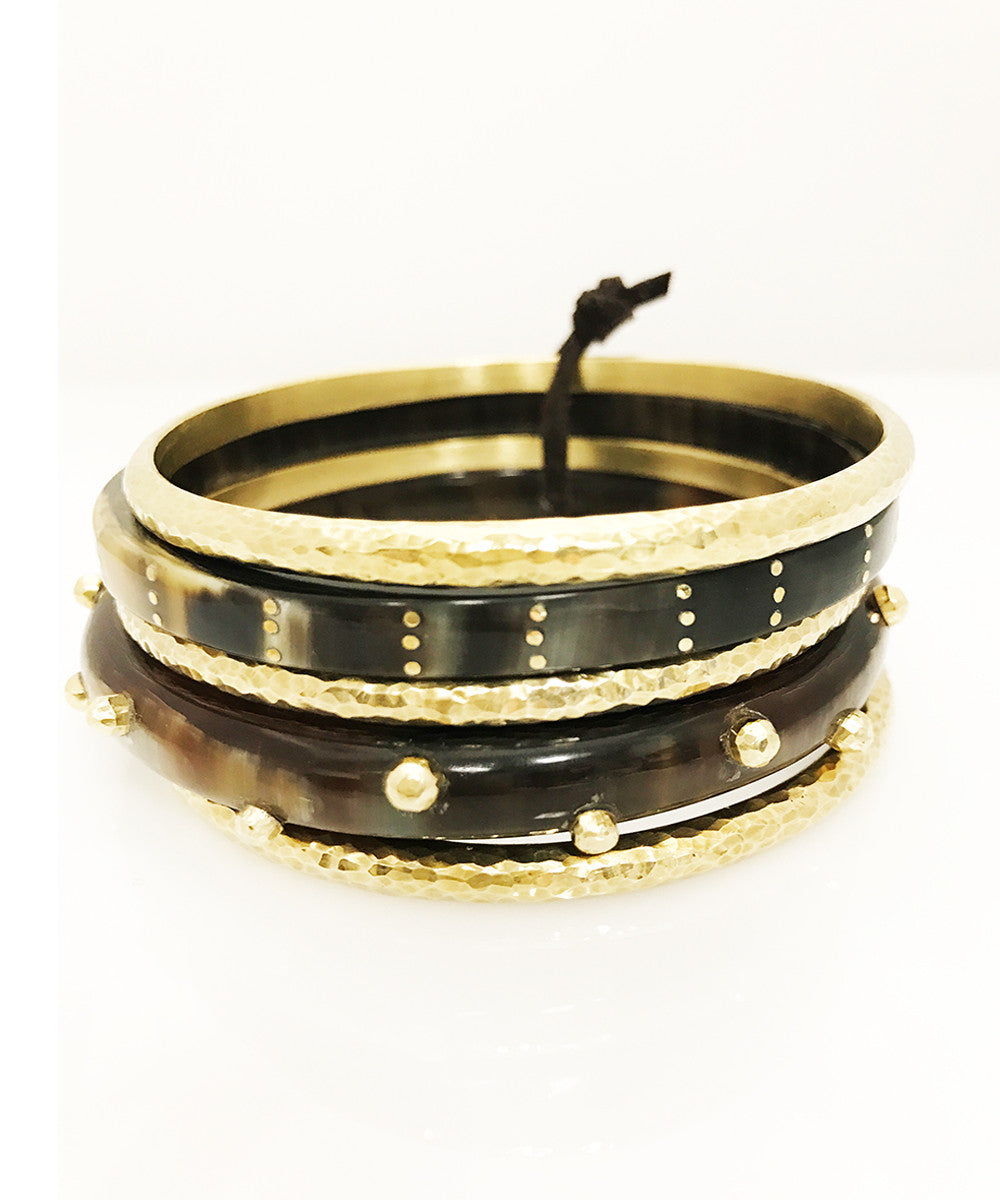 Indulge in upscale horn jewelry by Ashley Pittman.  This set of 5 bangles is the perfect gift.