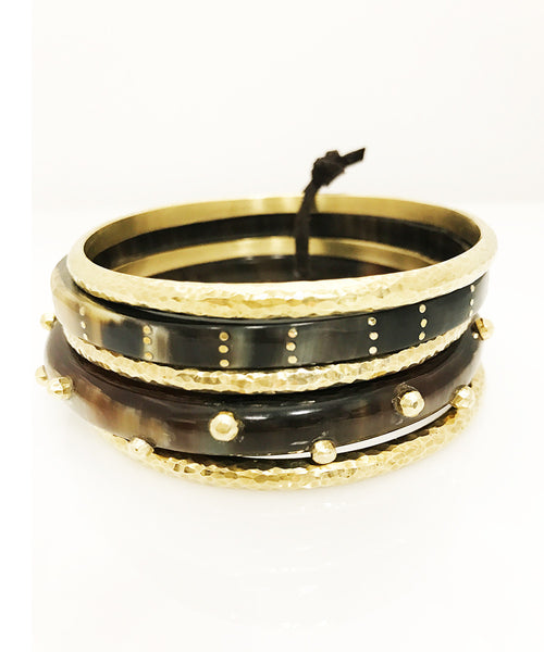 Indulge in upscale horn jewelry by Ashley Pittman.  This set of 5 bangles is the perfect gift.