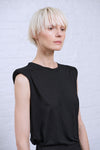 Minimalist Kerri Black Luxe Shoulder Pad Tee