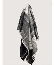  Black and White Circuit Hemmed Throw by The Oriole Mill