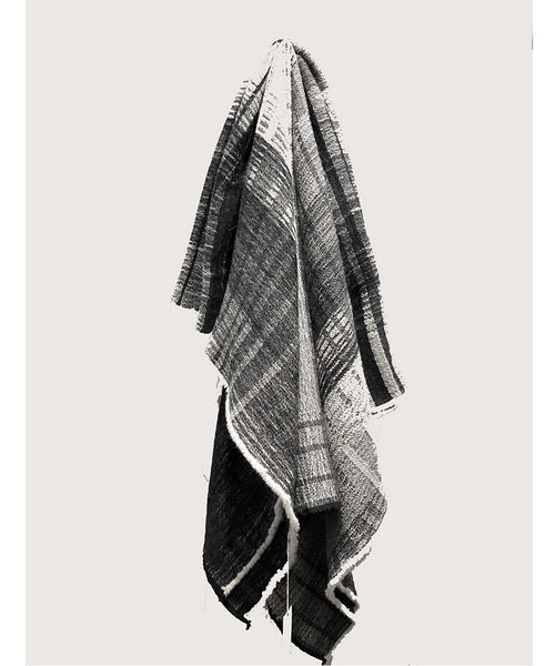Black and White Circuit Hemmed Throw by The Oriole Mill