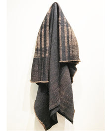  Black and Brown Circuit Hemmed Throw by The Oriole Mill