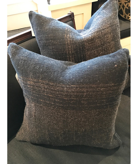 Black and Brown Circuit Piped Pillow by The Oriole Mill