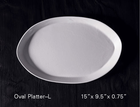 HAAND 17.5" Oval Platter in White