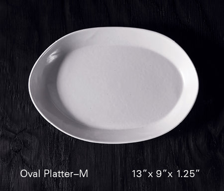 HAAND 13" Oval Platter in White