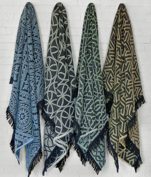 Bohemian Fringed Throw by The Oriole Mill