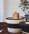 Rose & Fitzgerald Palm Striped Basket