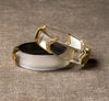 Alexis Bittar carved lucite bangle with crystals