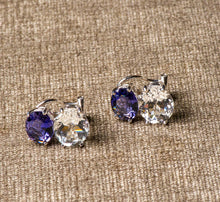  DFS 14KWG Iolite and White Topaz earrings