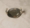 Sterling Silver Round Tray with Horn Handles