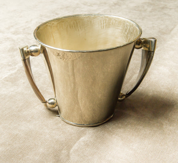 Sterling Silver Ice Bucket with Horn Handles