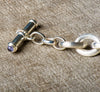 DFS Sterling silver reeded bracelet with Lolite toggle