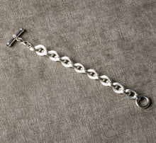  DFS Sterling silver handmade reeded bracelet with Lolite toggle