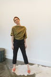 Peter O. Mahler Top with Wide Collar Gold Check