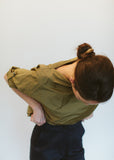 Peter O. Mahler Top with Wide Collar Gold Check