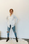 Shosh Linen Boy Jacket in White at Patricia a boutique in Southern Pines, NC