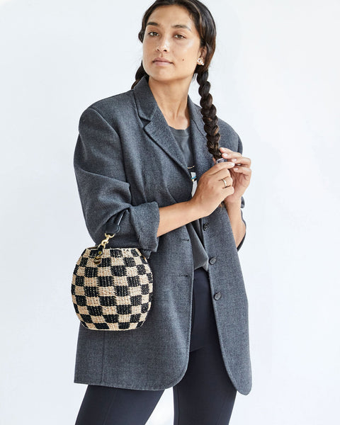 CLARE V., Pot de Miel Chequered Basket Bag, Women