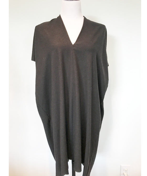 Louna Tunic in Black Silk Noil