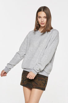  Side Slit Crewneck Sweatshirt