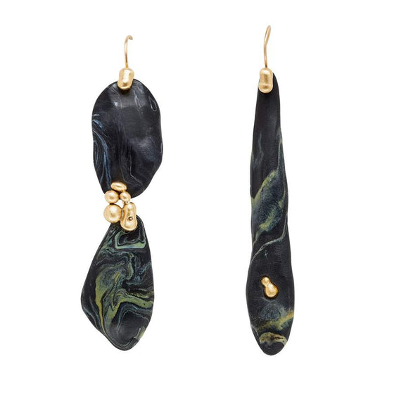 Julie Cohn Bronze and Clay Lava Pebble Earrings