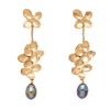 Julie Cohn Bronze Hydrangea Blossom Grey Pearl Earrings