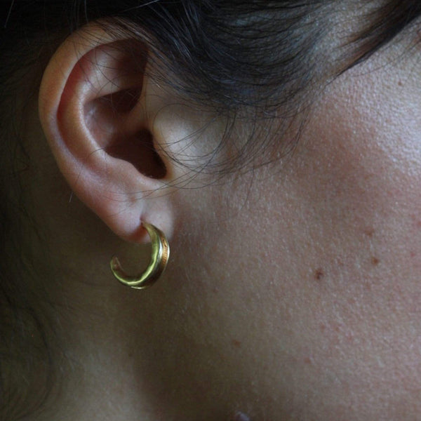Julie Cohn Bronze Crescent Hoop Earrings