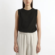  7115 by Szeki Signature Textured Linen Tank Black