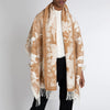 Sabina Savage/Johnston's of Elgin Caramel/Cream Jacquard Blanket Stole