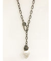 Nathan & Moe Baroque Pearl Necklace with Rondells on Matte Grey chain