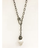 Nathan & Moe Baroque Pearl Necklace with Rondells on Matte Grey chain