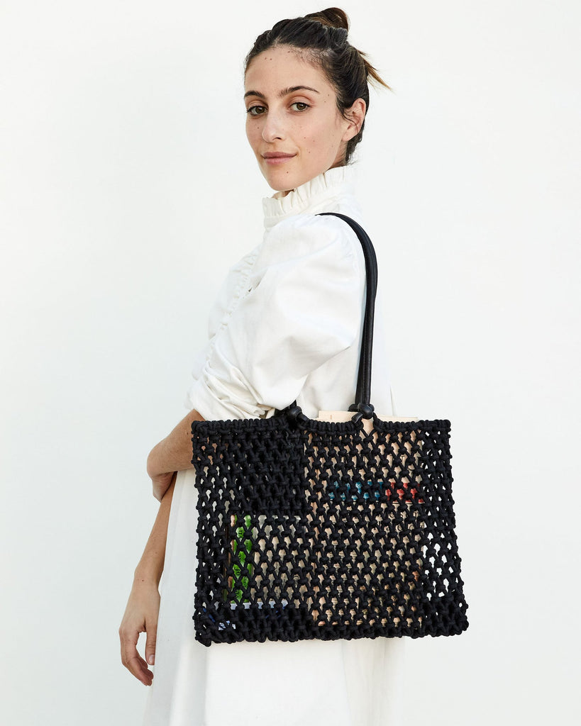 Clare V. Sandy Metallic Breaided Rope Tote Bag