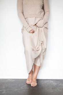  Brazeau Tricot Chiffon Single Sheath Dress Linen