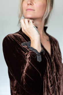  CP Shades Velvet Sloane Shirt in Licorice