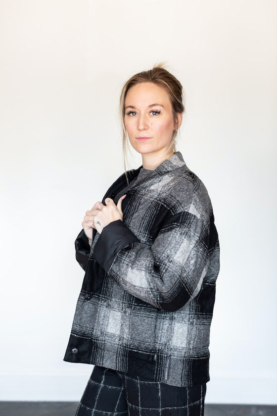 Elemente Clemente Gray Plaid Reversible Tappi Jacket