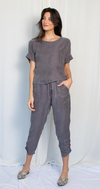 Natalie Busby Steel Slim Slouch Pant