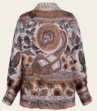 Sabina Savage The Sun divination celebration silk wrap shirt linen/bone found at Patricia in southern pines, nc
