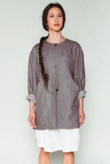  Shosh Grey Belted Linen Jacket