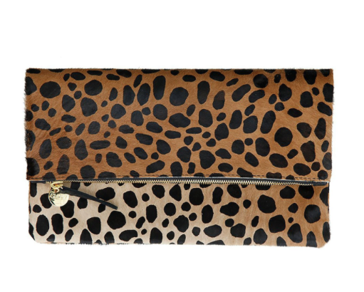 Clare Vivier Leopard Foldover Clutch, $210, MADISONLOSANGELES.COM