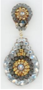Miguel Ases Earrings with Pyrite, Swarovski crystals, and Miyuki beads