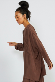  Shosh Collarless Tunic Cafe au Lait